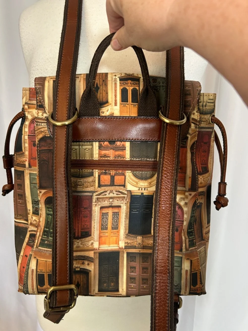 PATRICIA NASH COATED TRAPANI CONVERTIBLE BACKPACK DOORWAYS ITALY PRING